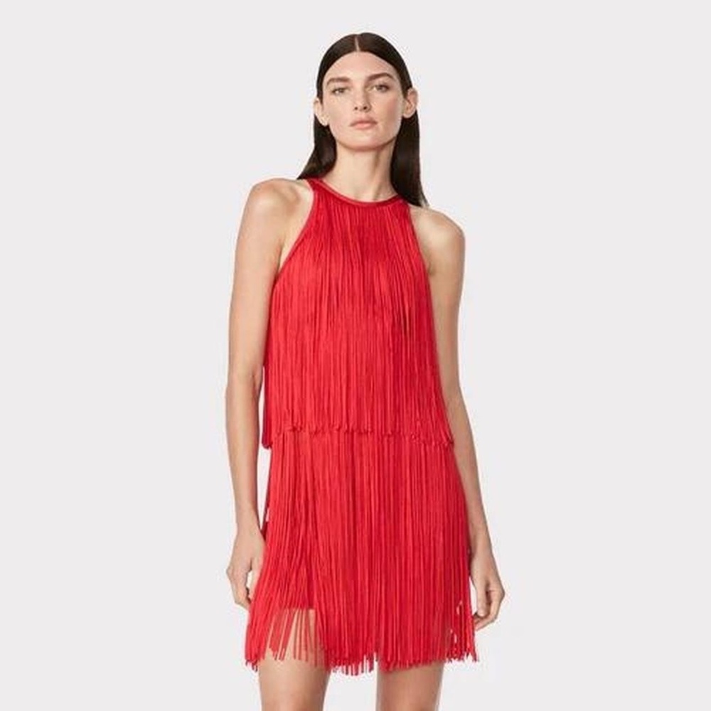 Herve leger Tiered Fringe Mini Dress